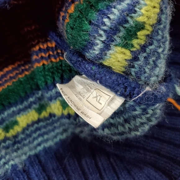 Mad Snowear Make American Dream Long Sleeve Wool Blend Sweater XL Blue Gold - Picture 5 of 6